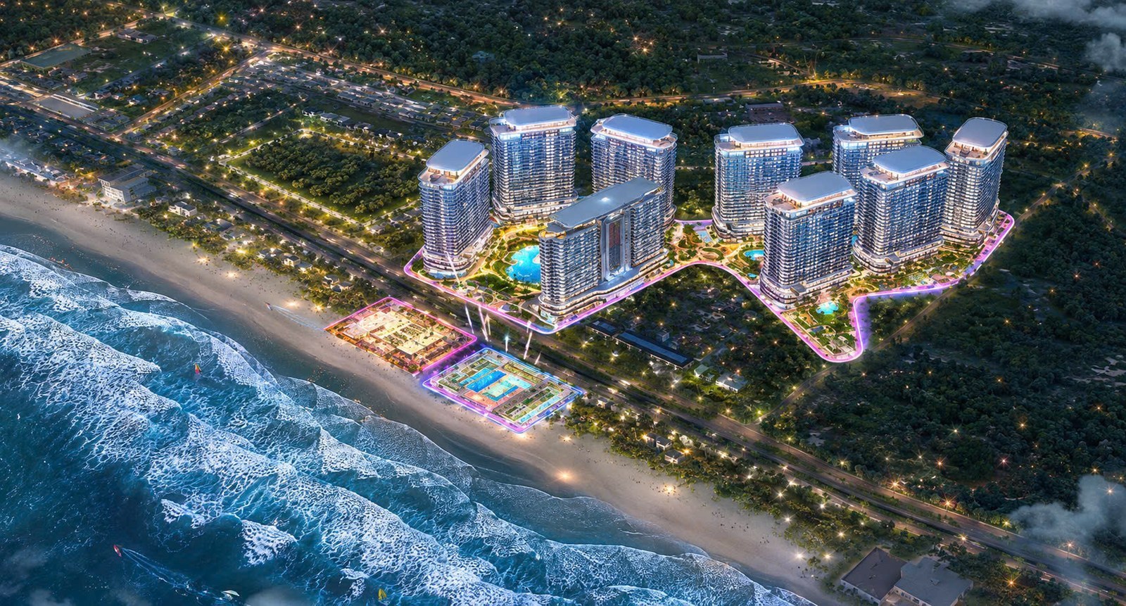 Phối cảnh toàn cảnh dự án Q Topia bên bờ biển Phước Hải